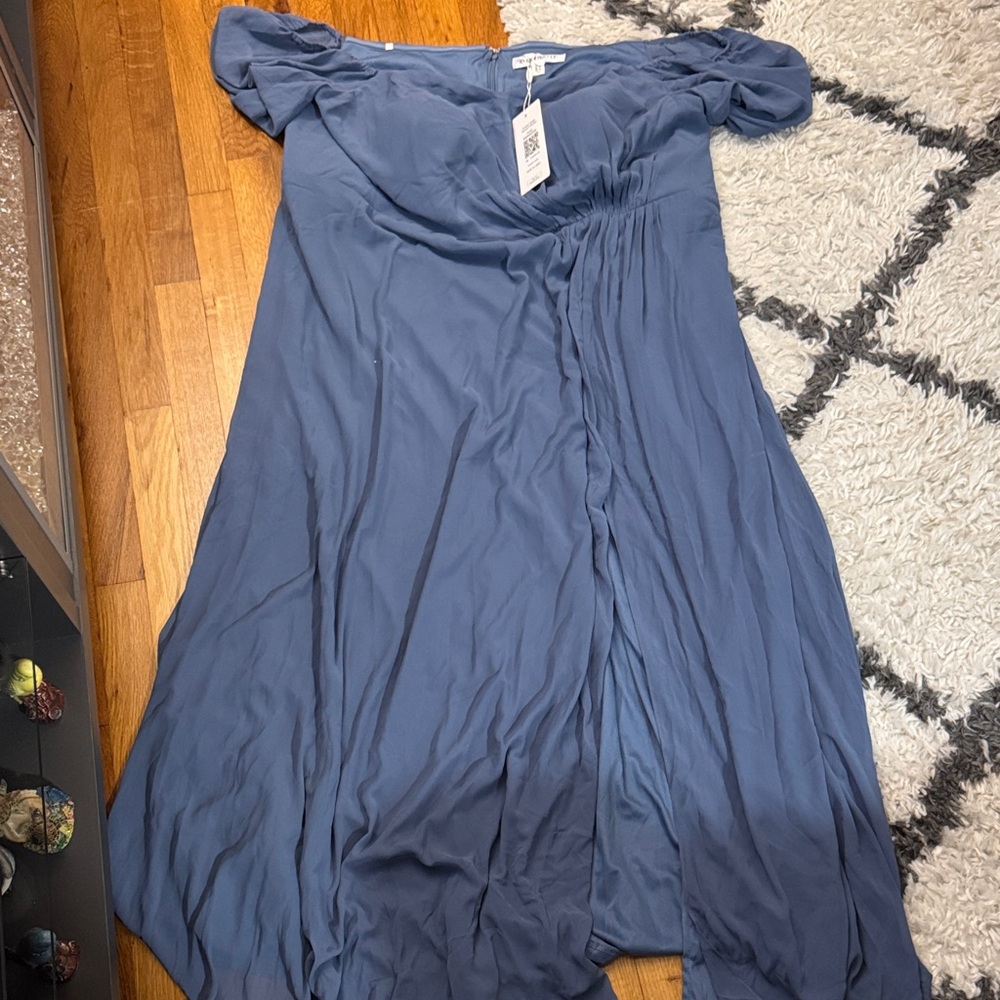 Ever Pretty Blue Off-Shoulder Gown